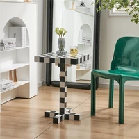 wuli nordic designer checkerboard modern small square table light luxury home sofa side table living room chess coffee table