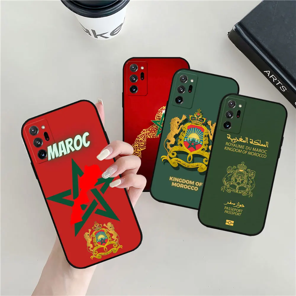 Роскошный чехол с флагом Марокко для паспорта Samsung Galaxy Note20 Ultra M62 M54 M51 M33 A06 A05S A15 A14 A13