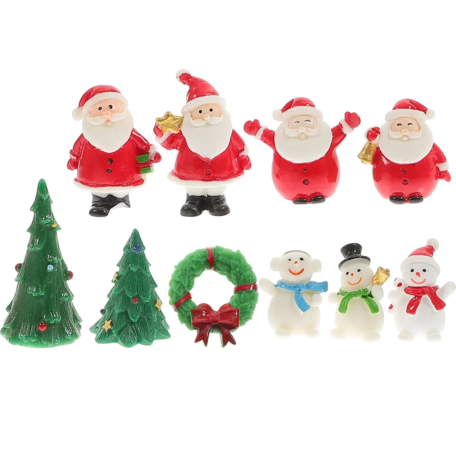 

10 Pcs Micro Landscape Ornament Miniature Snowman Christmas Figurine Table Decorations Statue Resin Figurines Elder Tree
