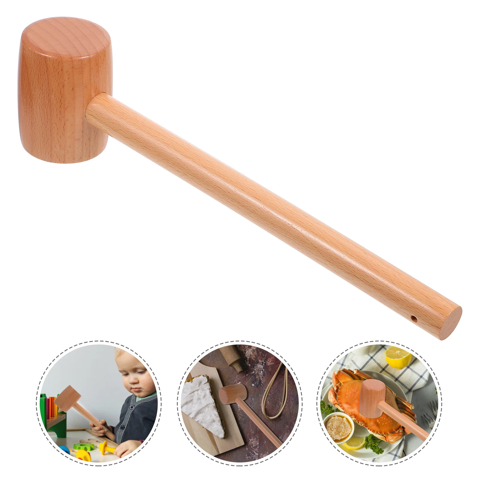 

Wooden Hammer Meat Mallets Kids Toy Mini Mallet Gavel Lobster Crab Pounder Hammers Wood Shellfish Steak Pounding Cake