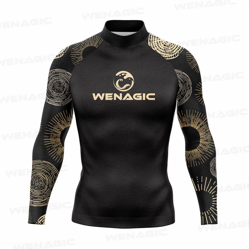 Men's guard surf wetsuit Swimsuit Long Sleeve T-shirt Swimming Floatsuit top Uv swimming tight surf T-shirt fitness