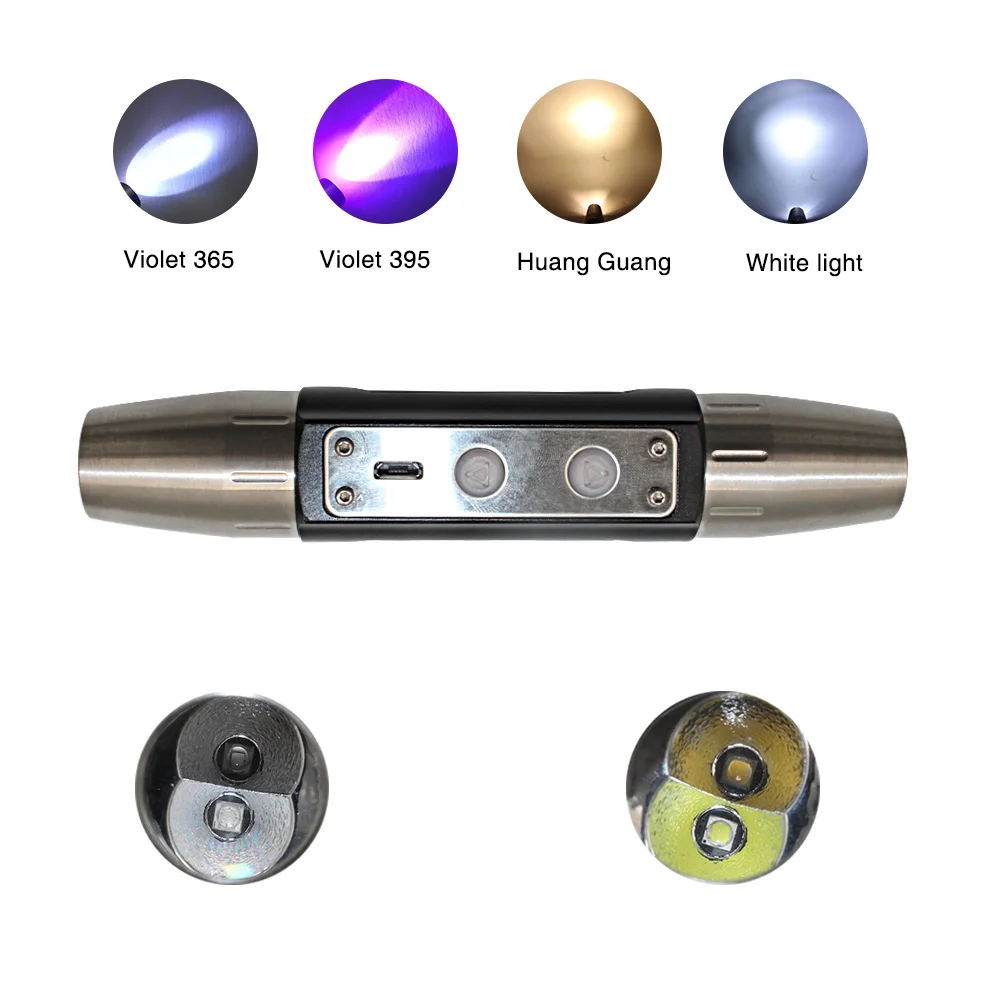 Фото Expert Jade Flash светильник USB Перезаряжаемый УФ светодиодный 395NM/365nm фиолетовый светильник 4 файла Ультрафиолетовый фонарь для нефрита ювелирные ... №3