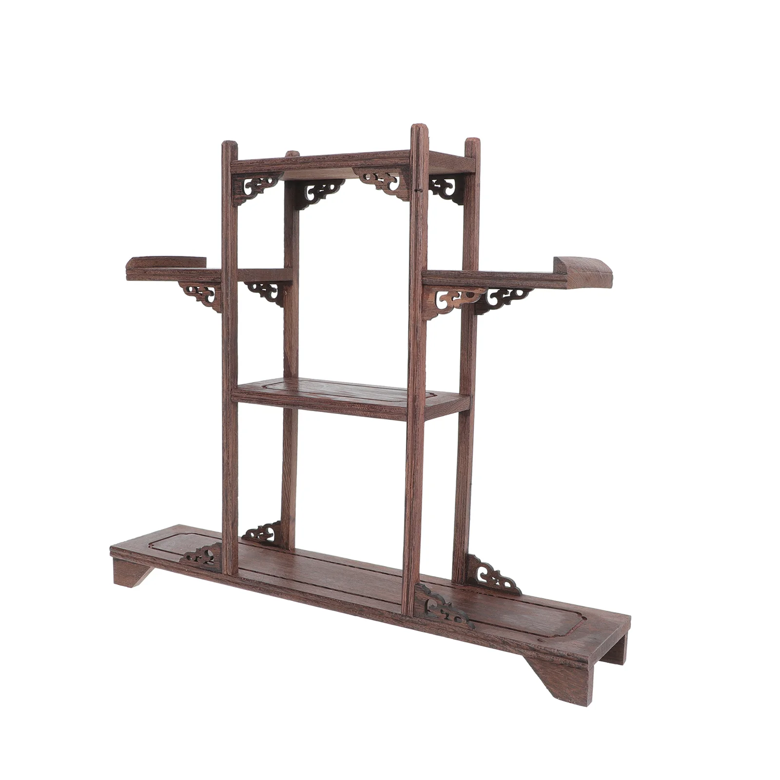 

Vintage Home Decor Wenwan Display Stand Shelf Basin Frame 34x29cm Desktop Ornament Wooden Crafts Holder