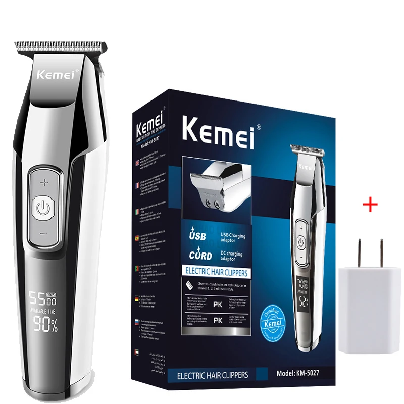 Kemei Professional Hair Clipper for Men LCD Digital Electric Trimmer Haircut Shaving Machine Cutting Barber Clippers Blade Razor