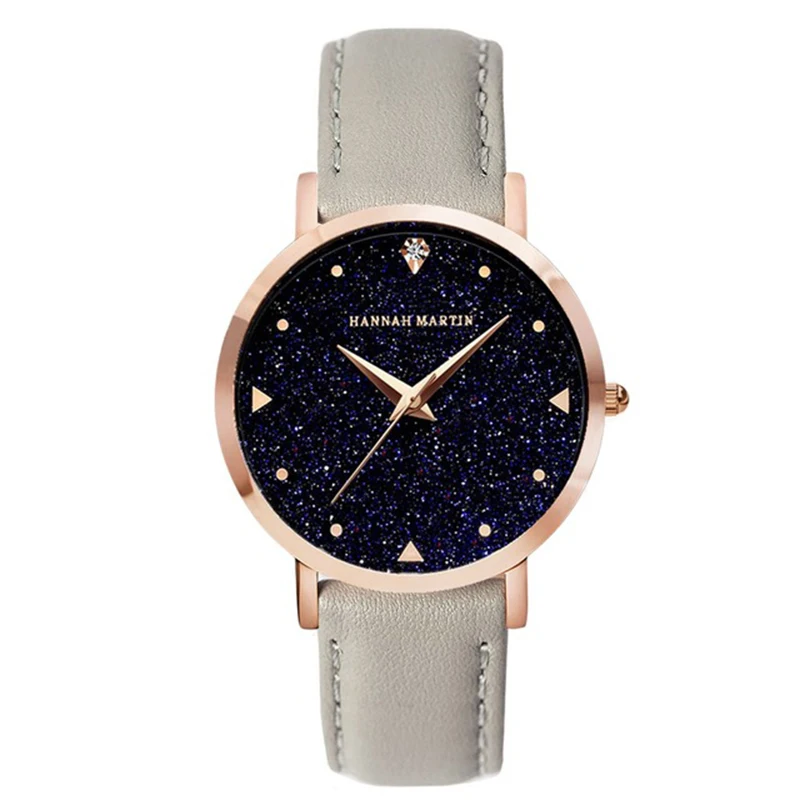 

Hannah Martin Movement Night Flash Starry Sky Dial Stainless Steel Waterproof Creative Women Watches Diamond Elegant Ladies Quar