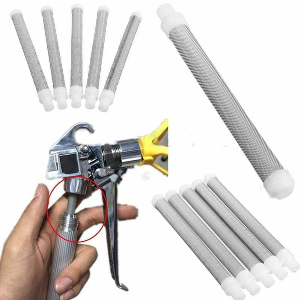 

5/10pcs 50Mesh Airless Spraygun Filters Kit 10cm Length Stainless Steel Corrosion-Resistant Wagner Sprayer Gun Filters Set