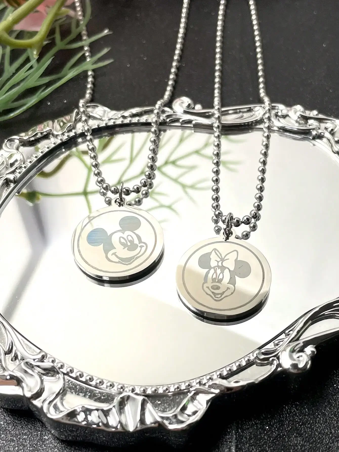 Хип-хип Дисней Микки и Минни круглые ожерелья с подвесками для женщин мужчин