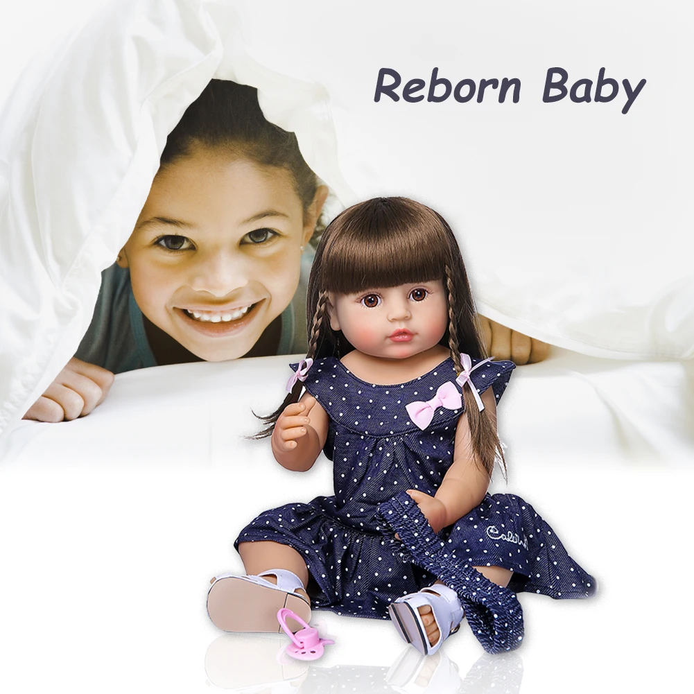 

55cm Simulation Soft Silicone Reborn Doll Girl Playmate Toy Lifelike Newborn Baby Doll Gift Playmates Gifts For Children