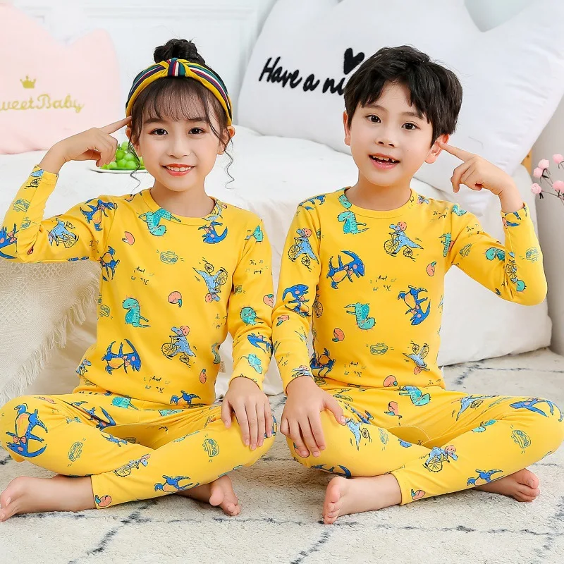 

Children Clothes Sleepwear kid home wear Animal Print Casual Top Long sleeve+pants Pajamas 2pcs Sets Baby Boy Girl Pajamas 2-12y