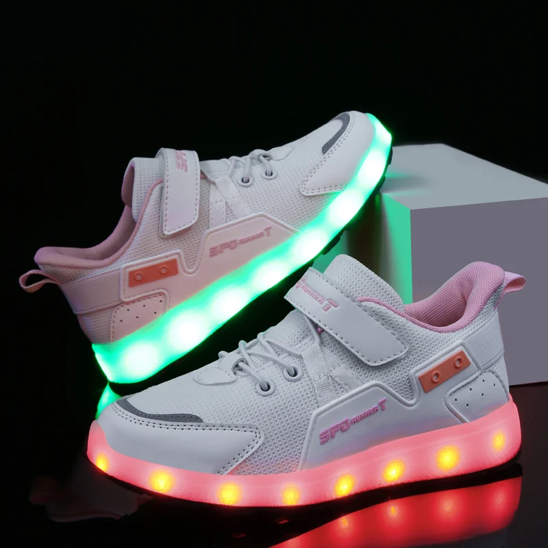 

Size 27-37 Kids LED Sneaker Boys Shoes USB Charging Children Shoes with Light up Luminous Girls Glowing Sneakers School Shoes