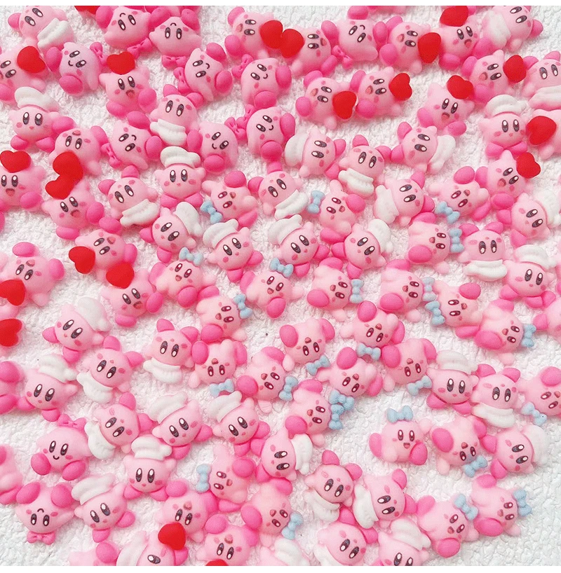 

10Pcs Kawaii Cartoon Anime Star Kirby Flatback Resin Miniatures DIY Crafts Phone Shell Patch Cute Nail Jewelry Accessories Toys