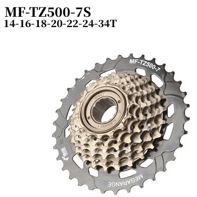 

MF-TZ500-7 Bike Cassette 7 Speed Freewheel 14-28T 14-34T TZ500-7 Cassette MTB Road Bike Cassette Sprocket Metal