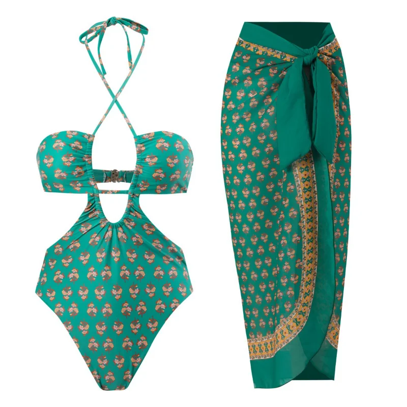 2023 Summer Two Piece Sets Swimsuit Cover-up Women Clothes Crop Tank Tops Bodysuits And Skirt Fitness Skinny Outfit 2 Piece Suit