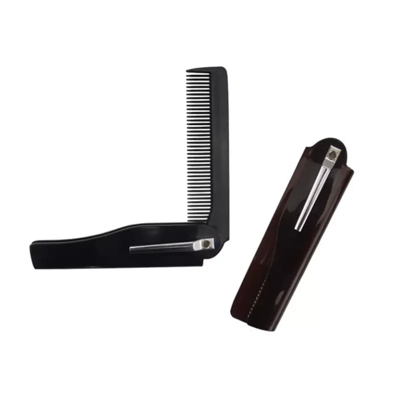 

Hot Foldable comb Folding Pocket Clip Hair Moustache Beard Comb Brush Fashion Men Women Handmade massage hair brush