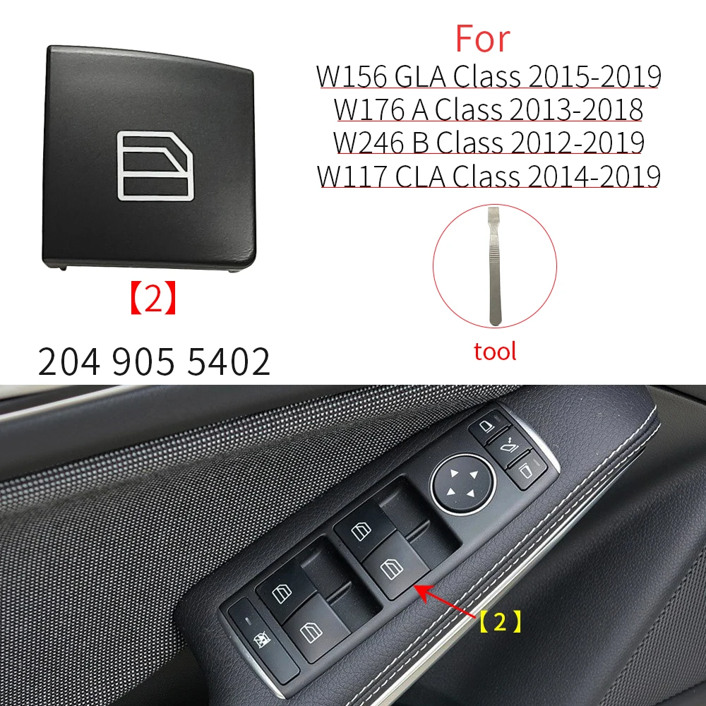 

Для Benz A B CLA GLA Class, кнопка переключения стеклоподъемника автомобиля, крышка для Mercedes W246 W176 W117 W156 A180 B200 CLA220 GLA260