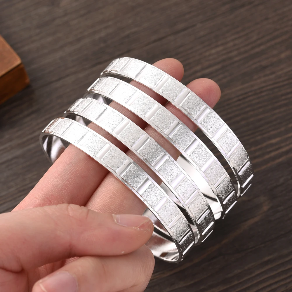 

Bangrui 8mm Width 65mm Inner Silver Original Romantic Classical Bangles for Women Bracelets Party Wedding Accessories Jewelry