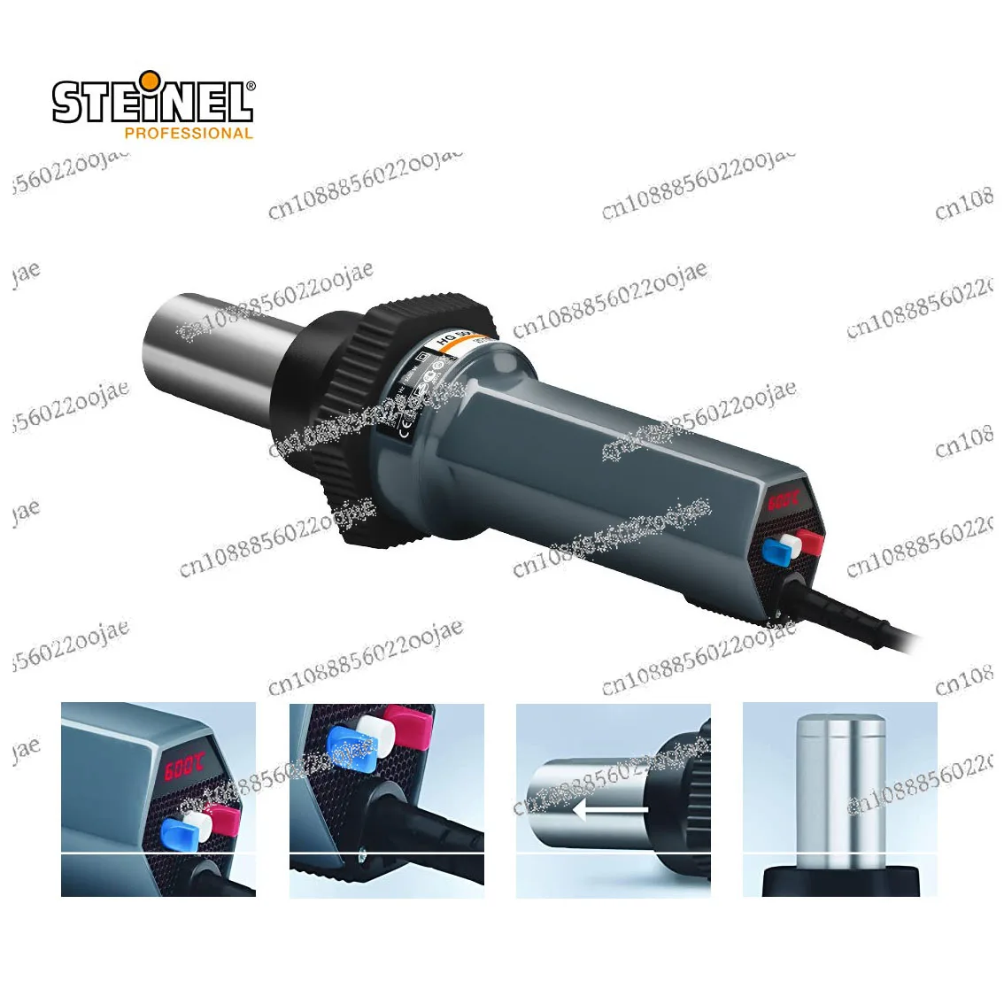 Steinel HG5000E IntelliTemp Отопление со светодиодным дисплеем температуры 3400 Вт Фонарик