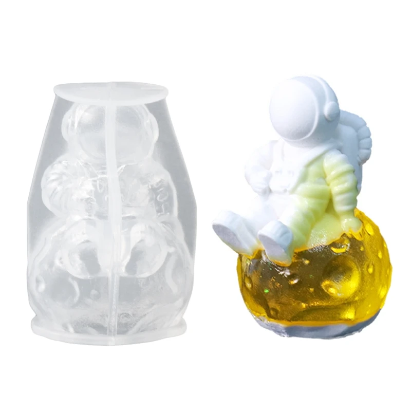 

LX9D Spaceman Shape Epoxy Mold Planet DIY 3D Resin Casting Mold Planet Astronaut Lamp Wick Holder DIY Silicone Resin Molds