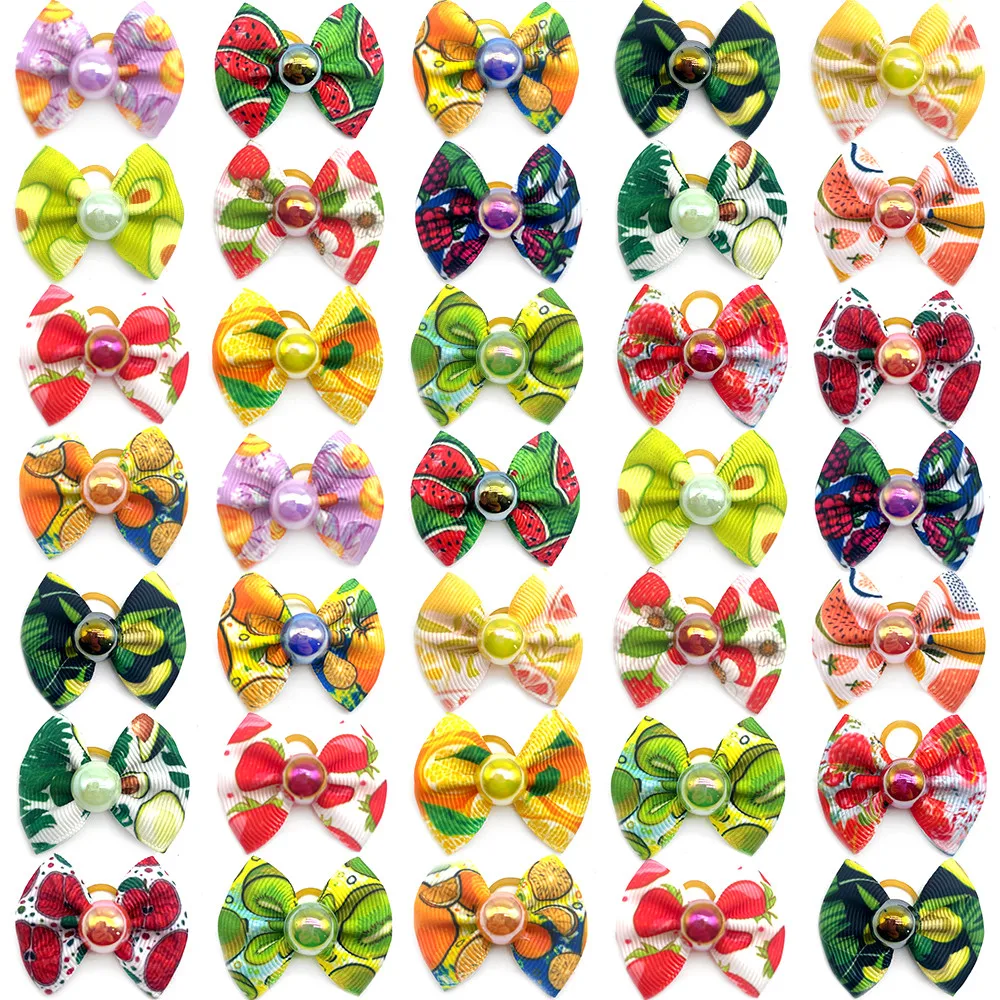 

50/100pcs Summer Fruit Style Pet Supplies Dog Hair Bows Small Dog Hair Accessories Cat Dog Hair Bows Yorkshire Dog Grooming Bows
