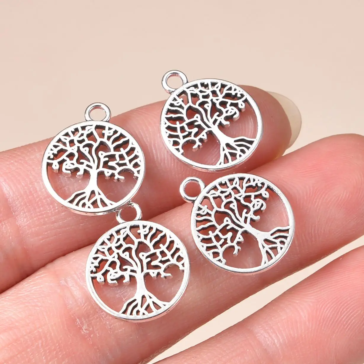 

30pcs Life Tree Bead Round Beads Charms for DIY Jewlery Findings Jewelry Making Supplies Accessories