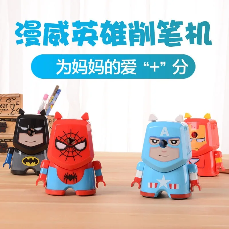 Портативная точилка для карандашей Marvel Человек-паук Капитан Америка Бэтмен