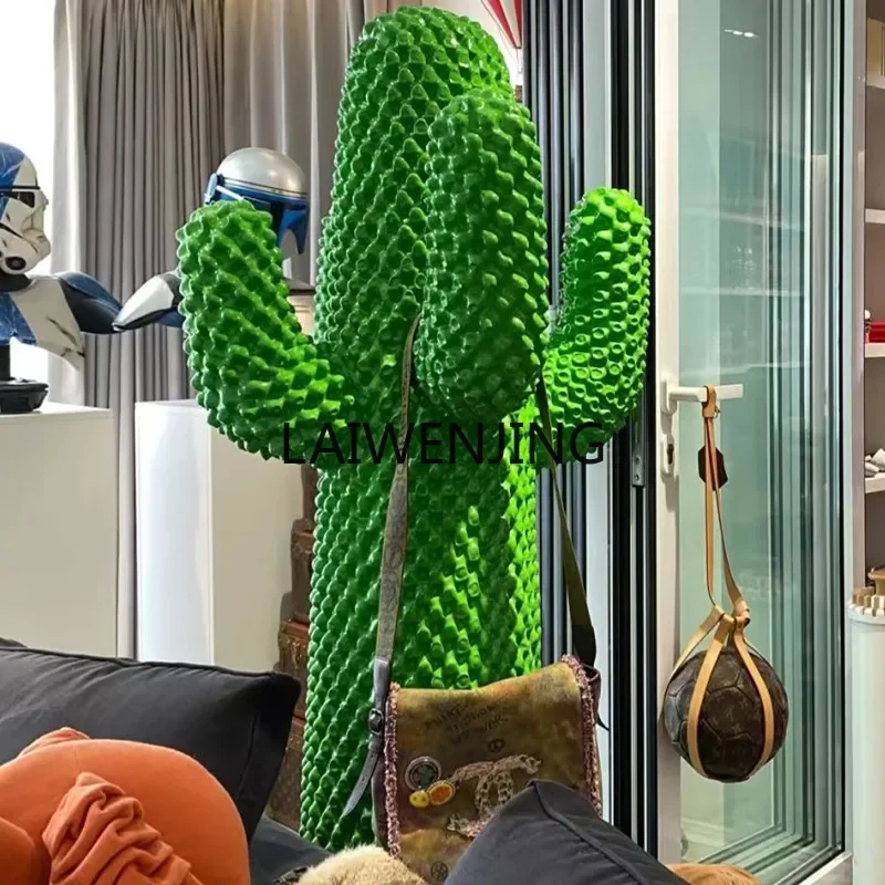 Модная вешалка для пальто в виде гигантского кактуса зеленая напольная большая