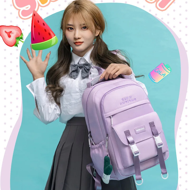 Primary School Students Splicing Backpacks 2023 New High-capacity School Bags Girls Boys Cute Contrast Color Children Backpack