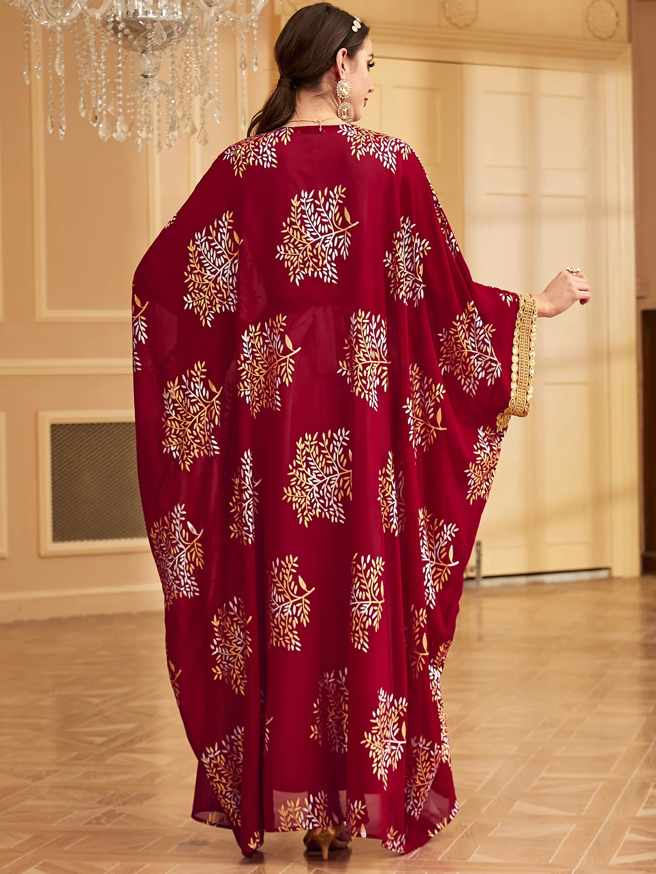 Из двух частей Абая Мусульманское женское открытое кимоно Внутреннее платье