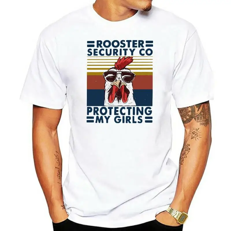 

Rooster Security Co Protecting My Girls Funny Saying Dad Men's 100% Cotton Novelty T-Shirt Unisex Humor Streetwear Women Top Tee