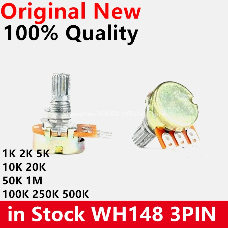 

5pcs WH148 B1K B2K B5K B10K B20K B50K B100K B250K B500K B1M 3pin 15mm 1K 2K 5K 10K 20K 50K 100K 250K 500K 1M