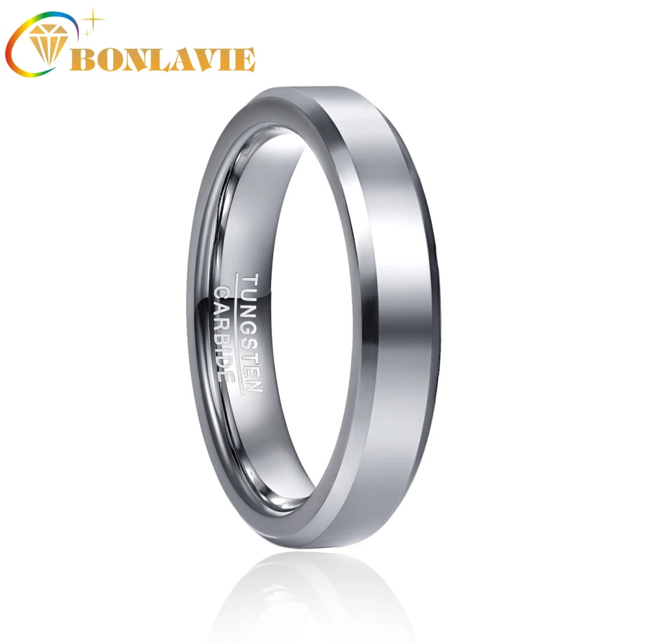 

BONLAVIE 4mm 6mm 8mm Polished Steel Color Tungsten Steel Ring Tungsten Steel Ring Men's Engagement Jewelry AAA Quality