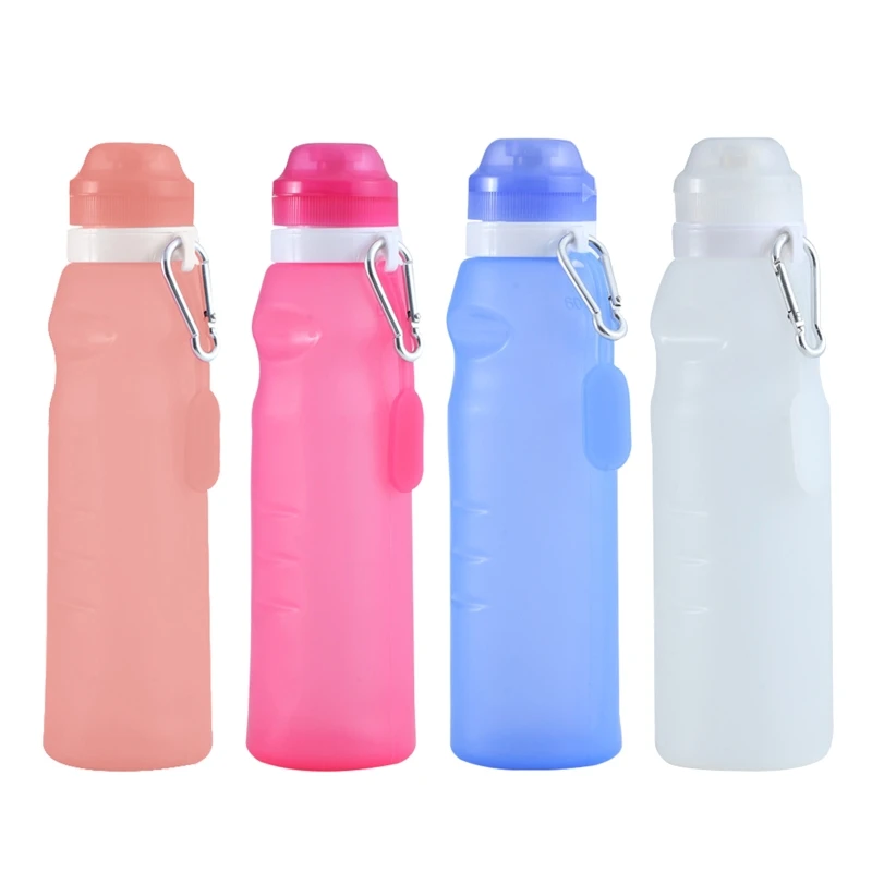 

600ml Collapsible Water Bottle BPA Free Foldable Water Bottle Silicone Leakproof H8WC