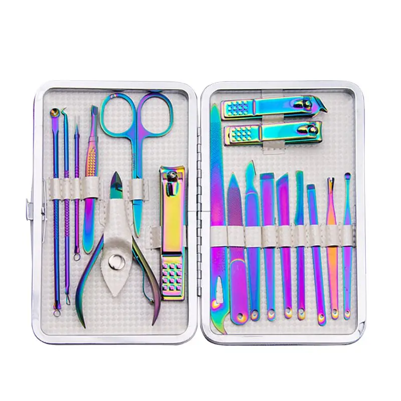 

18Pcs Manicure Pedicure Tools Stainless Steel Nail Clipper Cutter Grooming Kit K3NE
