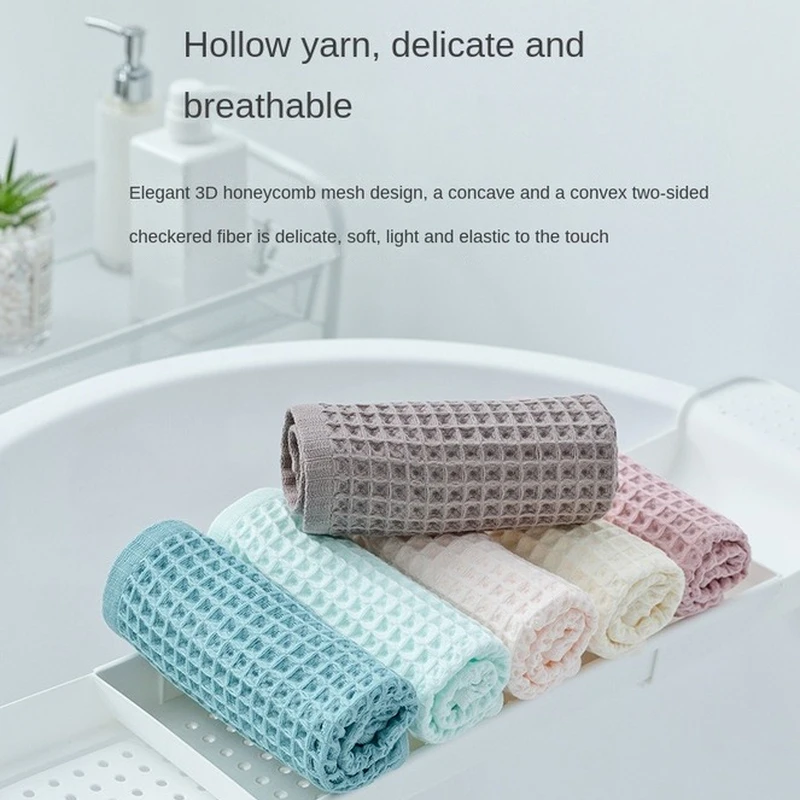 

1Pcs Waffle Soft Face Towels for Adults Plaid Hand Towel 100% Cotton Face Care Bathroom Tools Sport Hair Towel 34*34cm Square