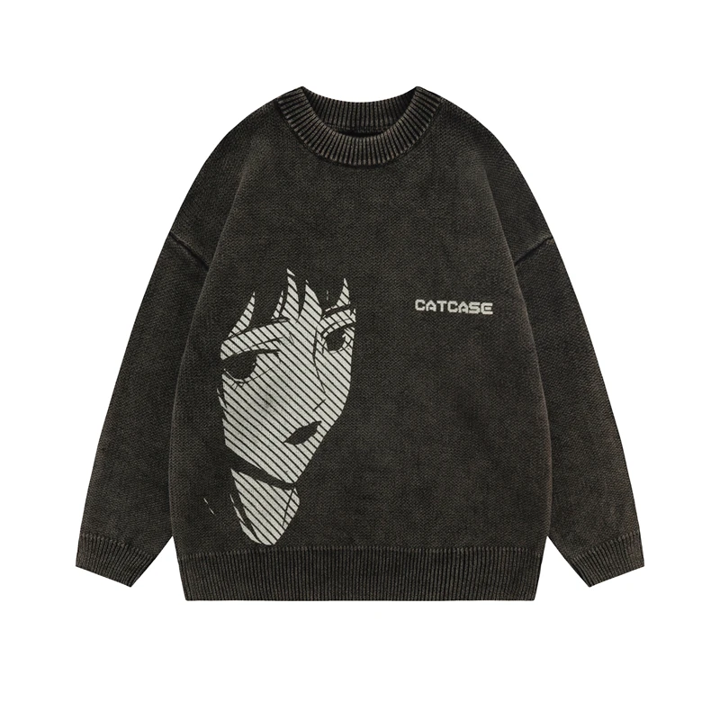 

Мужской свитер с круглым вырезом, в стиле ретро