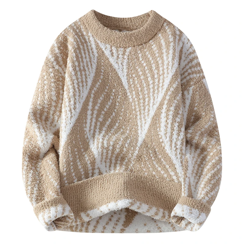 Мужские модные свитера в полоску 2024 осень/зима Свободная трикотажная одежда