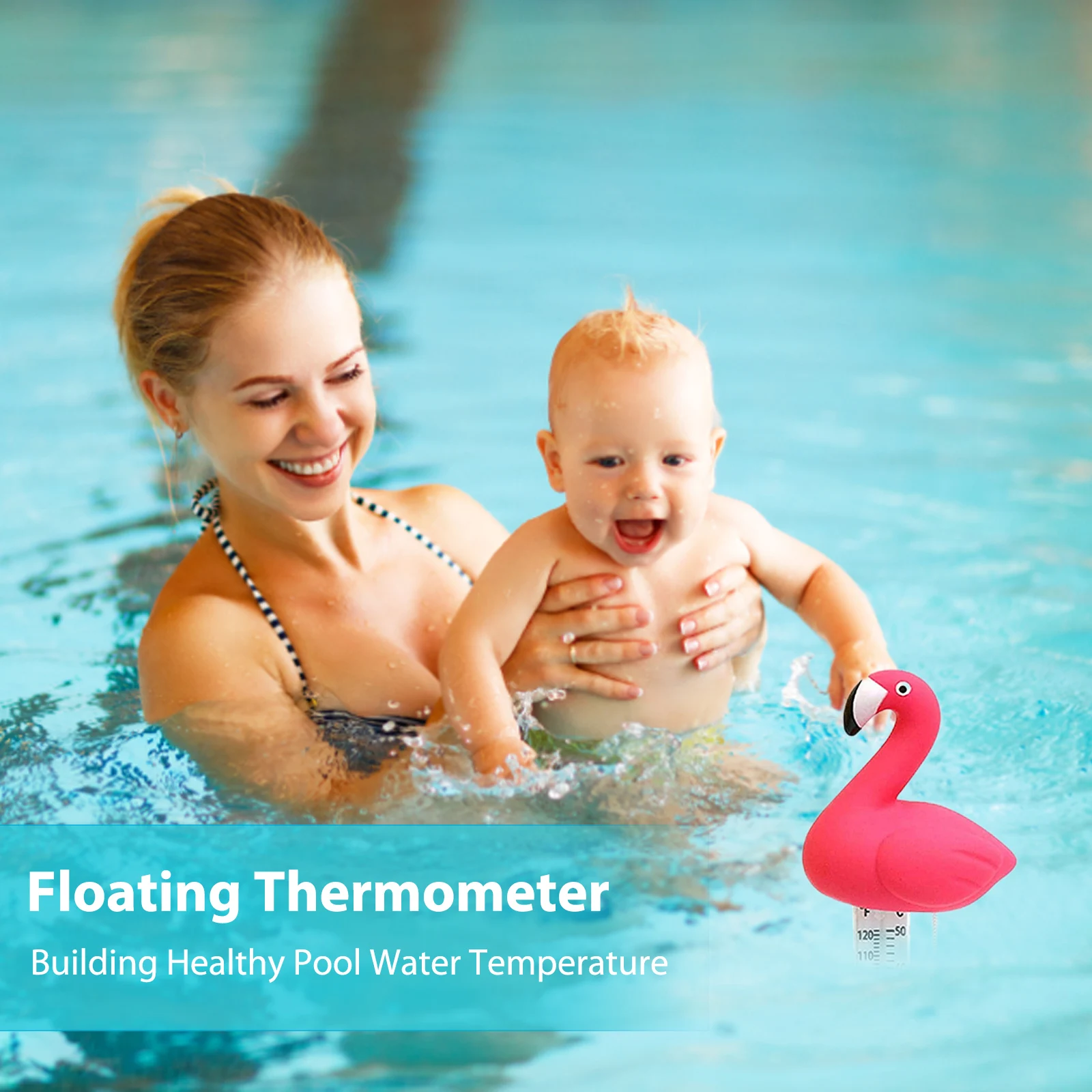 

Floating Pool Thermometer Shatter Resistant Thermometer for Outdoor and Indoor