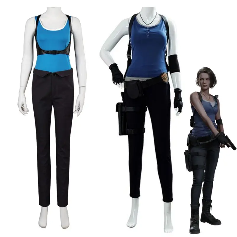 

Biohazard Resident Death Island Jill Valentine Evil Cosplay Costume Shirt Pants Women Fantasia Outfit Halloween Disguise Suit