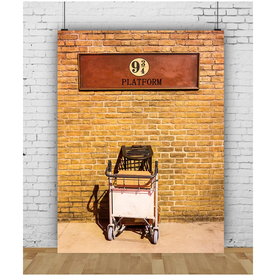 Платформа 9 3/4 King Railway Station фон для фотосъемки небеса волшебная школа кирпичная