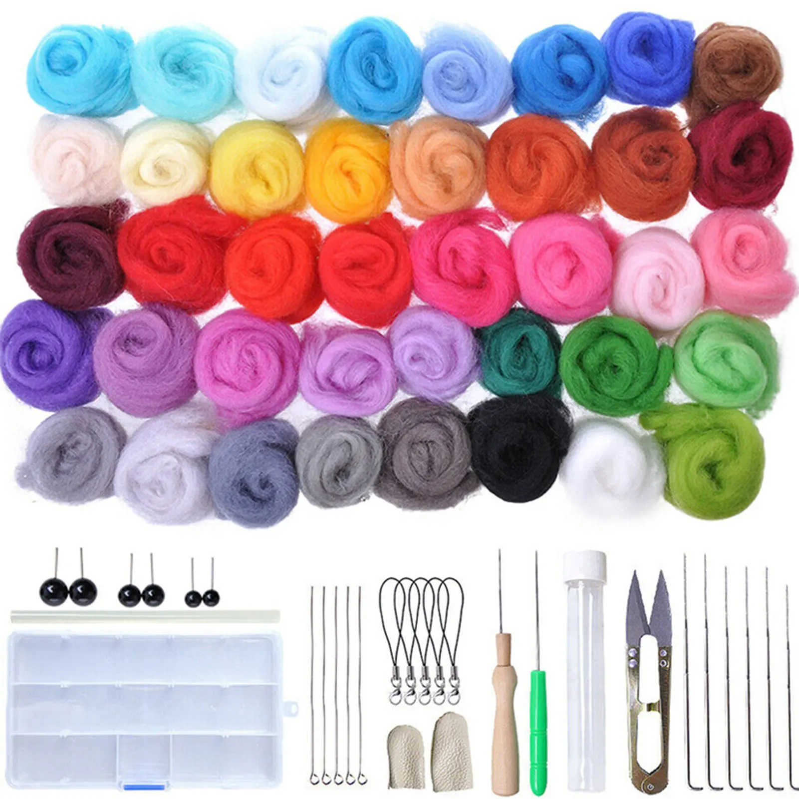 

Набор шерстяных войлоков, 40 цветов, яркие цвета, ручной набор «сделай сам» для ежедневного домашнего рукоделия, 1 комплект