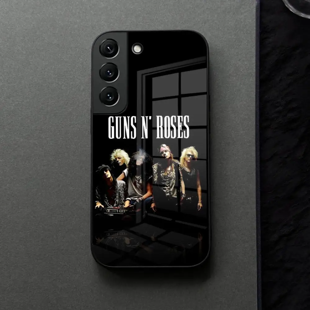 Guns N Roses Rock Band Phone case Glass for Samsung Galaxy S21 S22 S20 S24 S23 Ultra Fe Plus A16 A34 A54 A24 A52 Coque