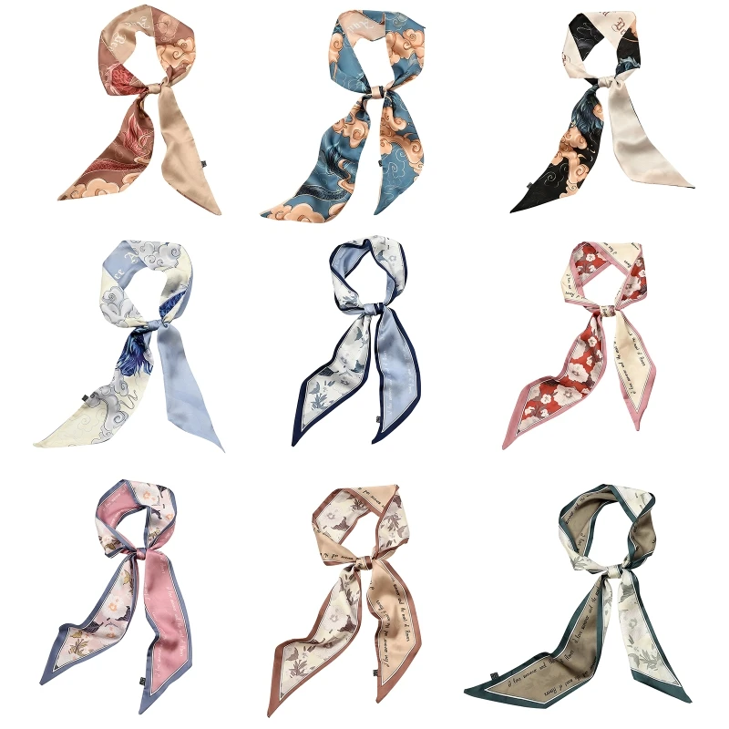 

Китайский тонкий шарф, лента для волос, шарф для волос, сатиновые шарфы, сумка-бандана