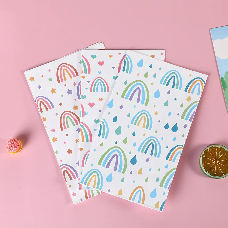 

Rainbow Kraft Paper Gift Bags Happy Birthday Festival Party Cookie Candy Packaging Box Wrapping Bags Baby Shower Favors Supplies