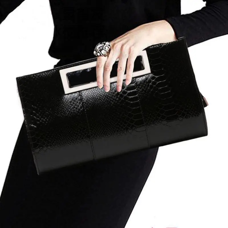 

Crocodile Clutch Purse Luxury Party Evening Bag Patent Leather Bride Wedding Shoulder Bag for Women Chain Messenger Bag Clutches