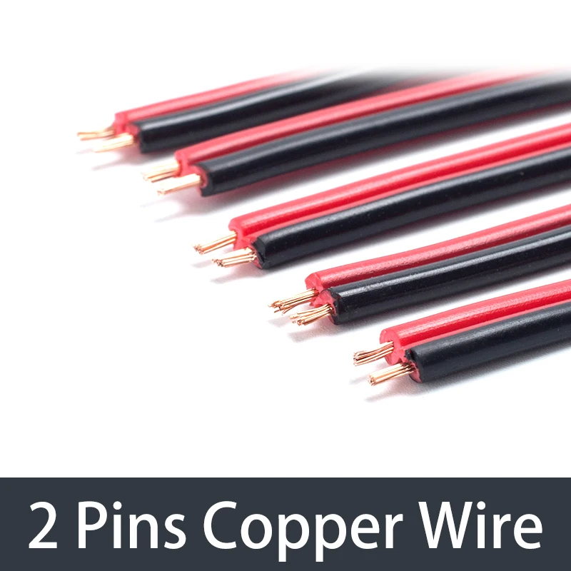 

2Pins Electric Oxygen-free Copper Wire Power 20AWG 18AWG 16AWG 14 AWG Cord Red and Black Car Battery Solar Inverter Cable
