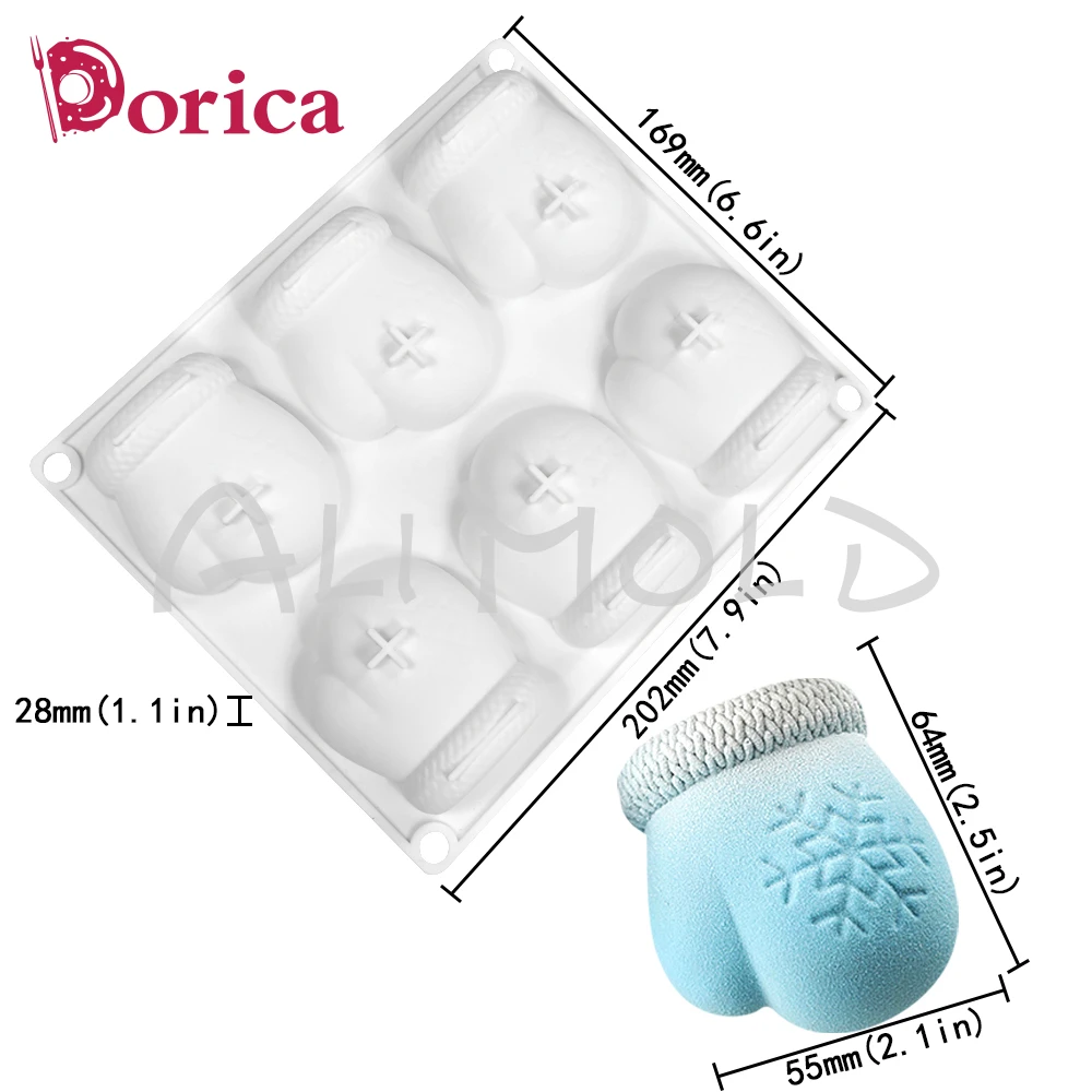 

Силиконовая форма для выпечки варежки 6 шт