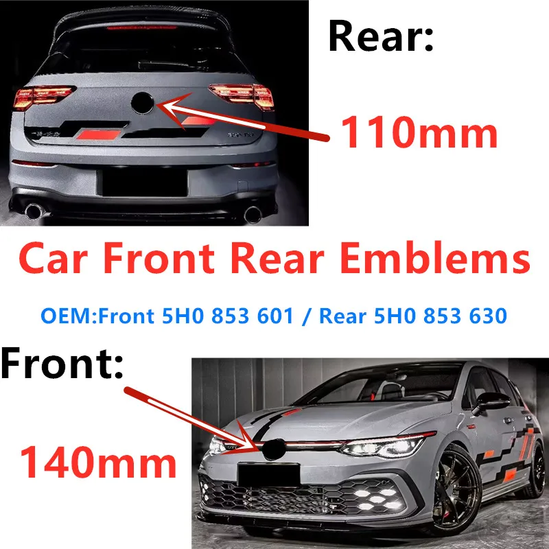 

Замена 140 мм 110 мм автомобильный передний значок задний багажник эмблема автомобильный Стайлинг логотип аксессуары для Golf 8 MK8 2021 2022 2023