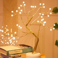 led night light mini christmas twinkling tree copper wire garland lamp luminary for holiday home kids bedroom decoration
