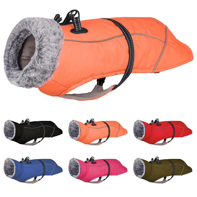

Зимняя одежда для больших собак, теплая флисовая водонепроницаемая куртка для больших собак, Женское пальто, одежда для французского бульд...