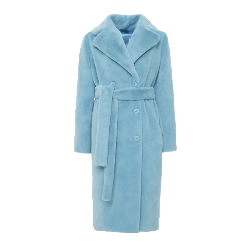 2022 Winter Women High Quality Faux Rabbit Fur Coat Luxury Long Coat Loose Lapel OverCoat Thick Warm Female Plush Coats